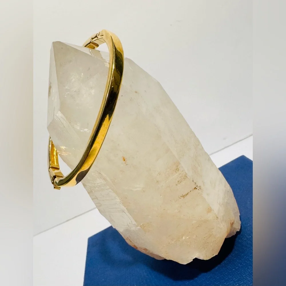 Vintage Swarovski Clear Crystal Hinged Bangle Bracelet *missing stones* - Picture 7 of 15